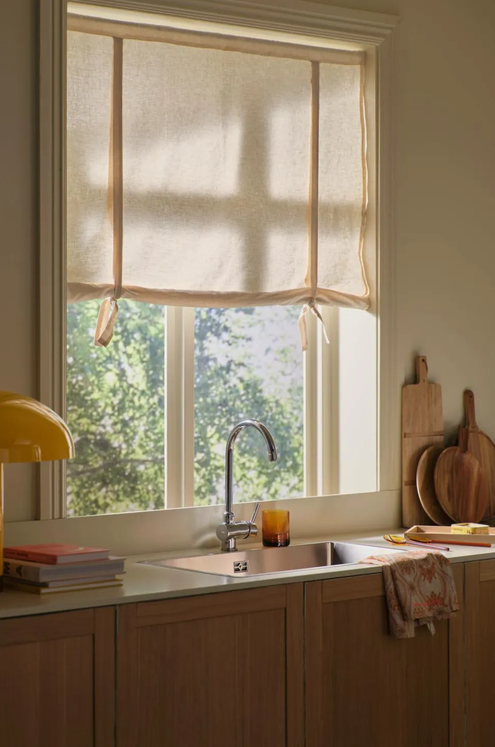 Ellos Home Roll up-gardin Elly i genanvendt halvlinned