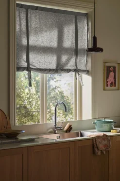 Ellos Home Roll up-gardin Elly i genanvendt halvlinned