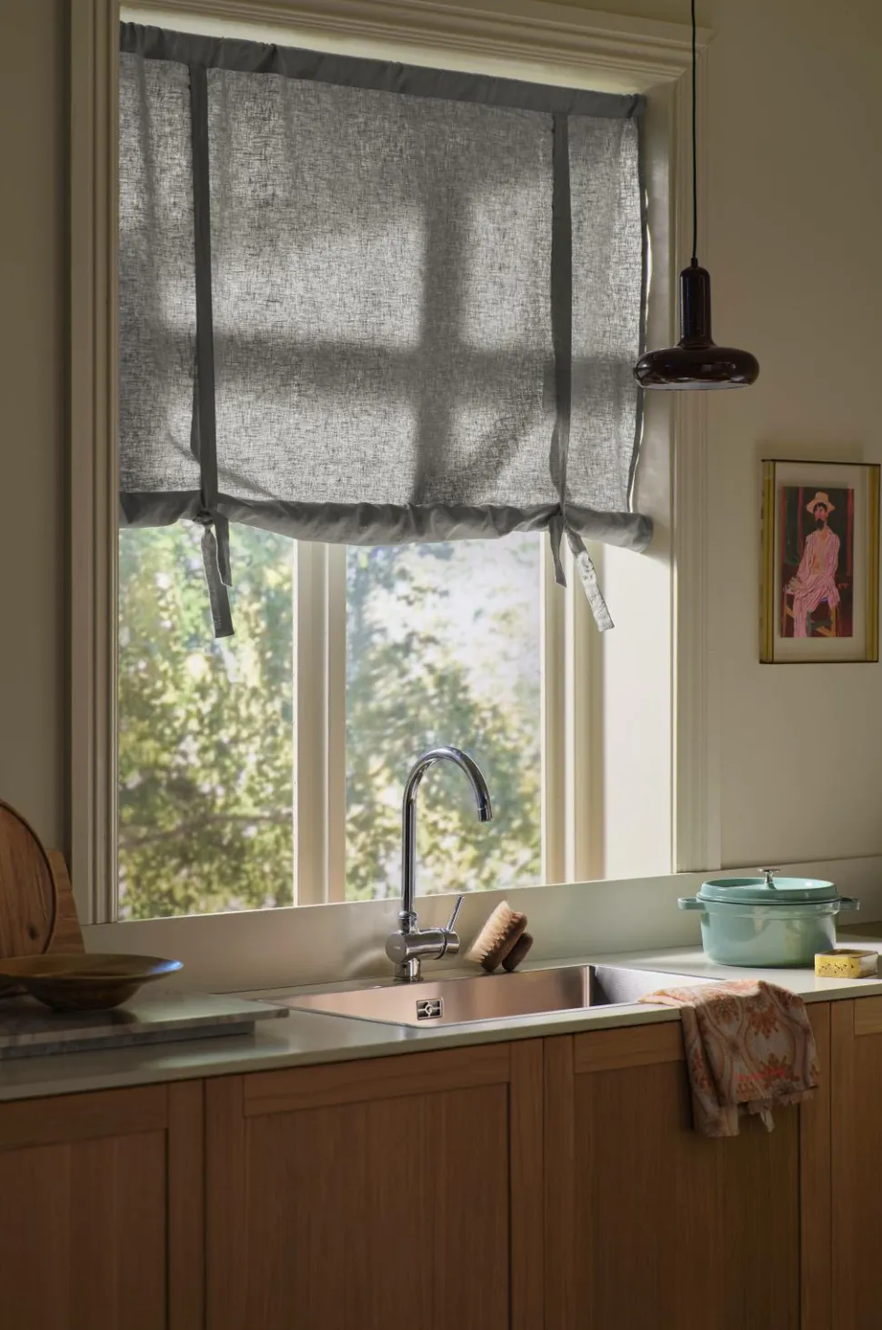 Ellos Home Roll up-gardin Elly i genanvendt halvlinned