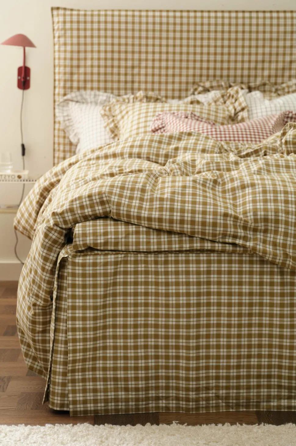 Ellos Home Sengekappe Sonneli Check i bomuld højde 52 cm