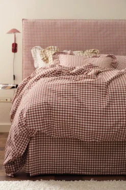 Ellos Home Sengekappe Sonneli Check i bomuld højde 52 cm