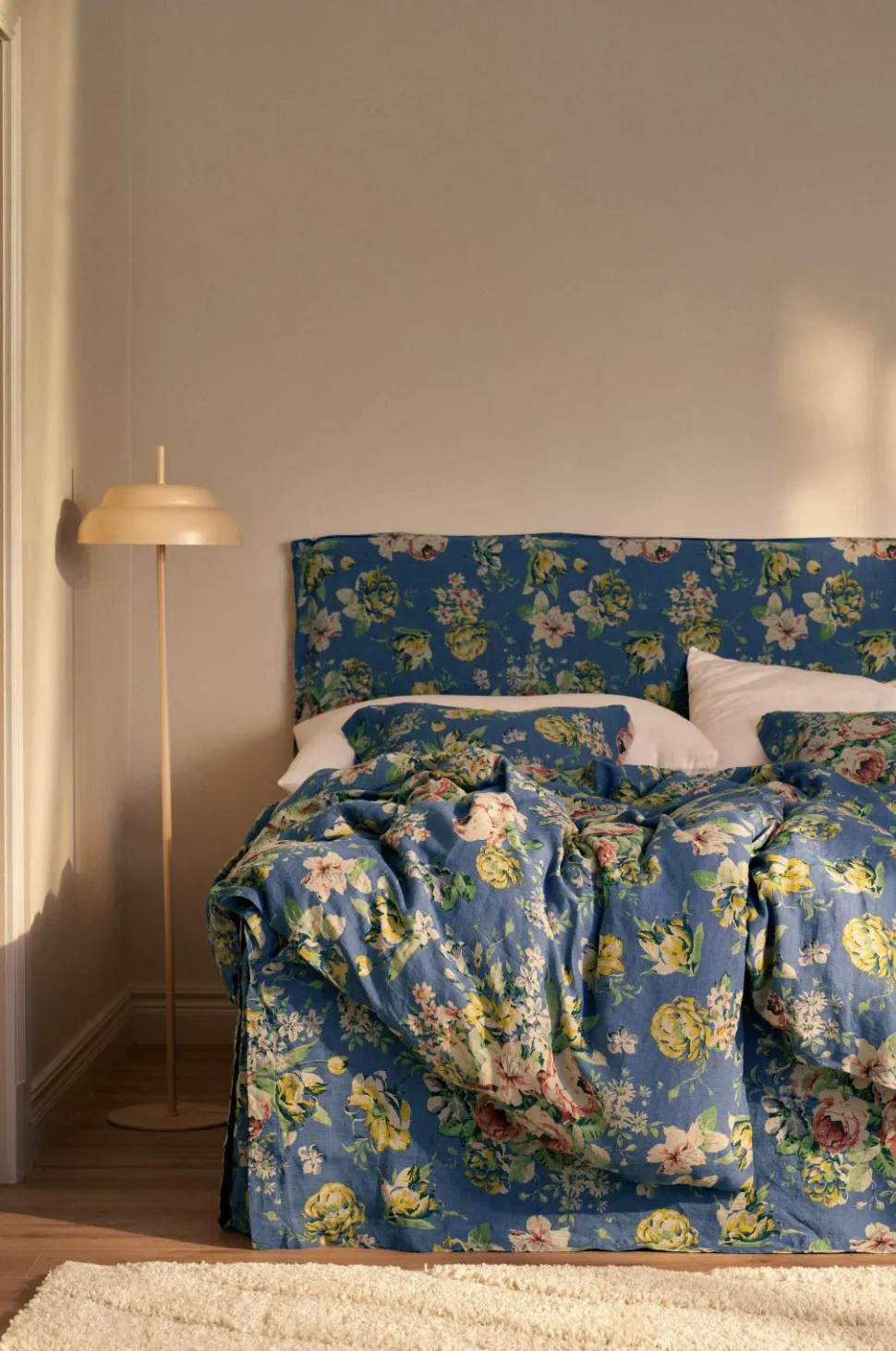 Ellos Home Sengekappe Candice Rose i vasket linned 52 cm