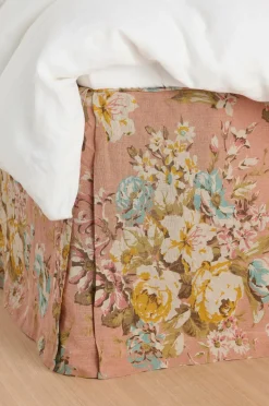 Ellos Home Sengekappe Candice Rose i vasket linned 52 cm