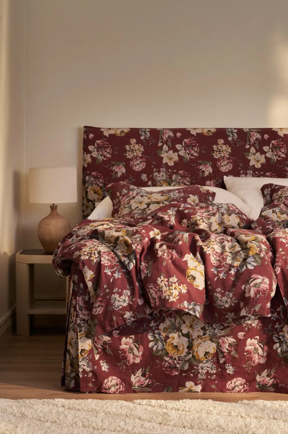 Ellos Home Sengekappe Candice Rose i vasket linned 60 cm