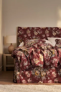 Ellos Home Sengekappe Candice Rose i vasket linned 52 cm