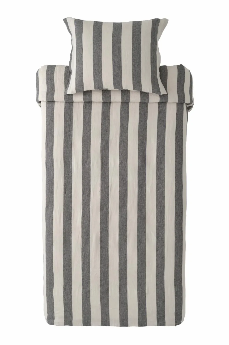 Ellos Home Sengesæt Candice Block Stripe i vasket hør, 2 dele