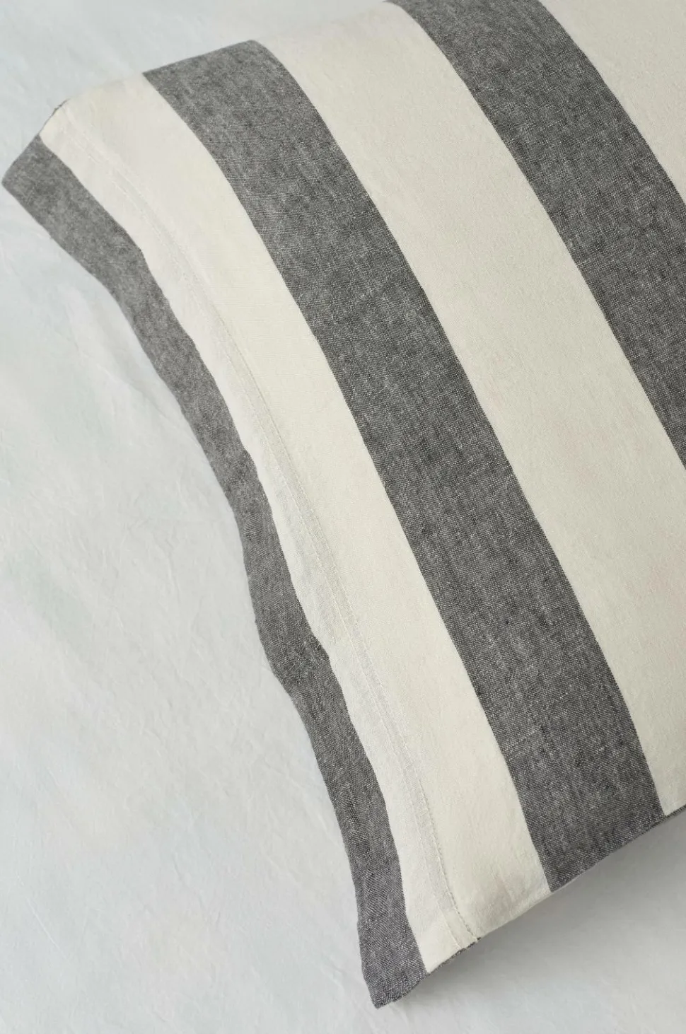 Ellos Home Sengesæt Candice Block Stripe i vasket hør, 2 dele