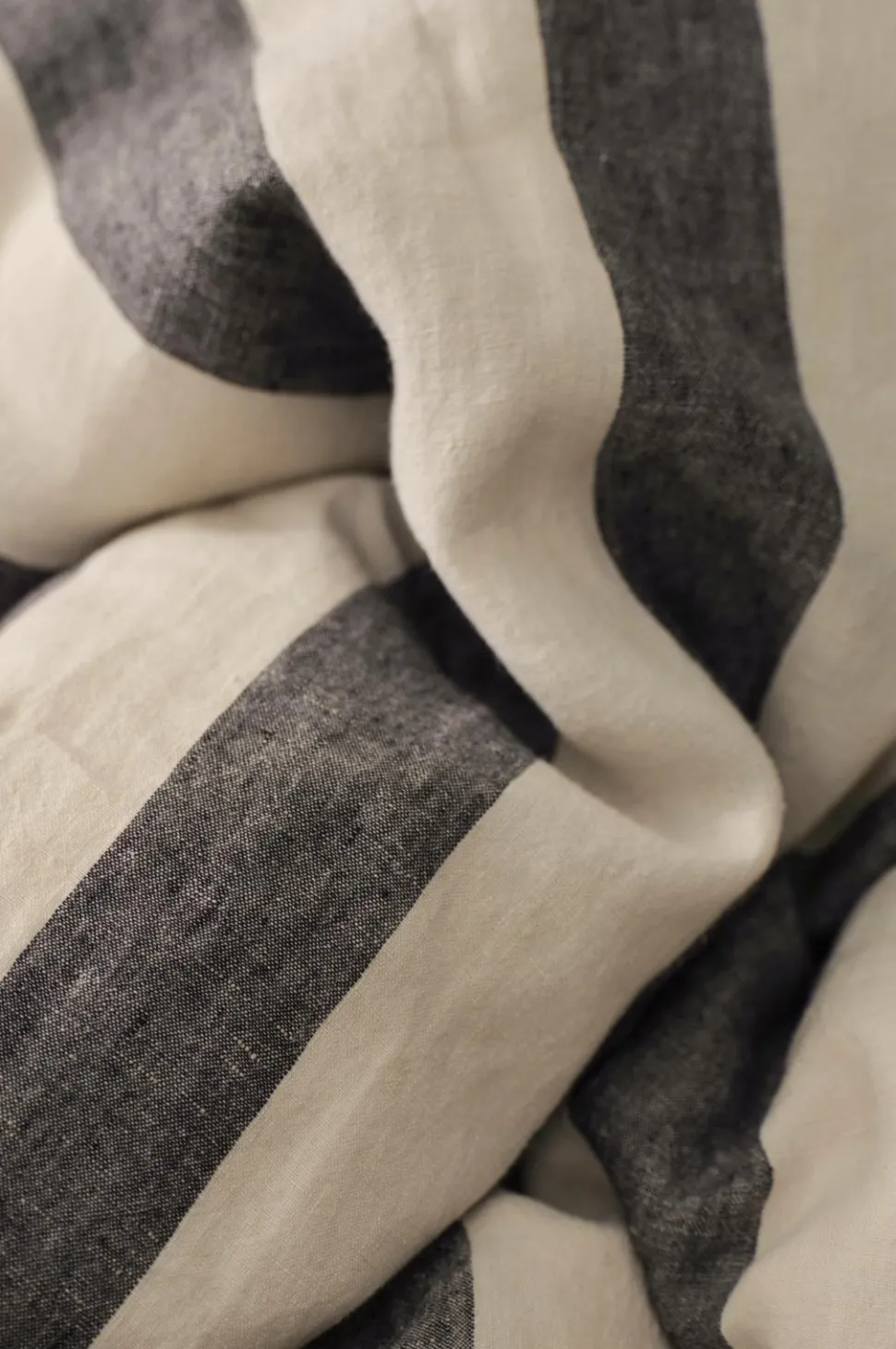 Ellos Home Sengesæt Candice Block Stripe i vasket hør, 2 dele