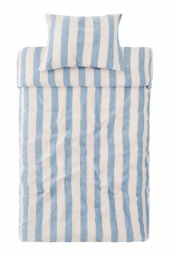 Ellos Home Sengesæt Candice Block Stripe i vasket hør, 2 dele