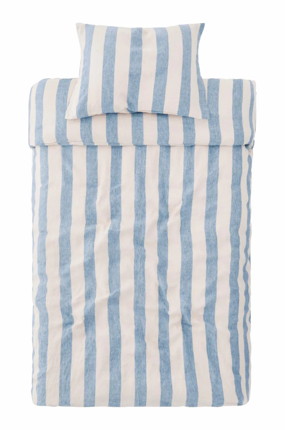 Ellos Home Sengesæt Candice Block Stripe i vasket hør, 2 dele