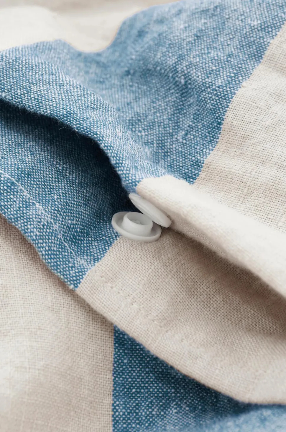 Ellos Home Sengesæt Candice Block Stripe i vasket hør, 2 dele