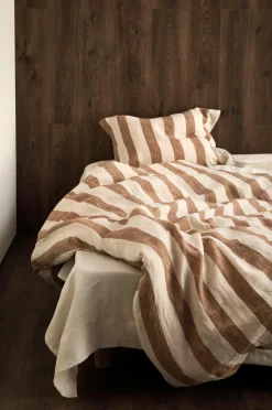 Ellos Home Sengesæt Candice Block Stripe i vasket hør, 2 dele