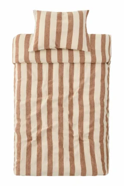Ellos Home Sengesæt Candice Block Stripe i vasket hør, 2 dele