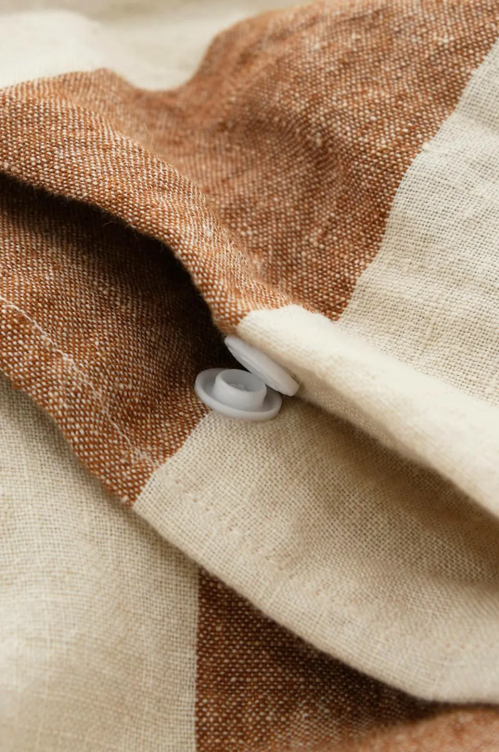 Ellos Home Sengesæt Candice Block Stripe i vasket hør, 2 dele