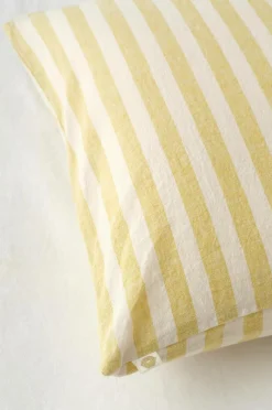 Ellos Home Sengesæt Elly Classic Stripe i genanvendt halvlinned 2 eller 3 stykker