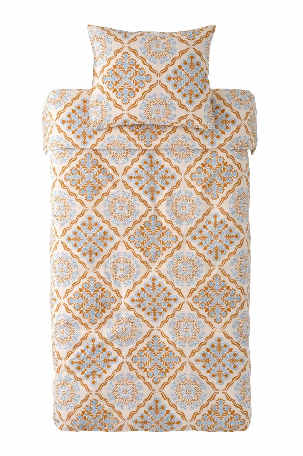 Ellos Home Sengesæt Elly Tile i genanvendt halvlinned 2 eller 3 stykker