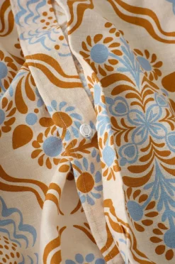 Ellos Home Sengesæt Elly Tile i genanvendt halvlinned 2 eller 3 stykker