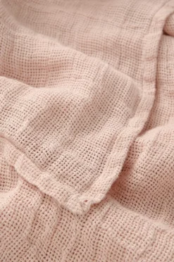 Ellos Home Sengetæppe Candice Grating i vasket linned