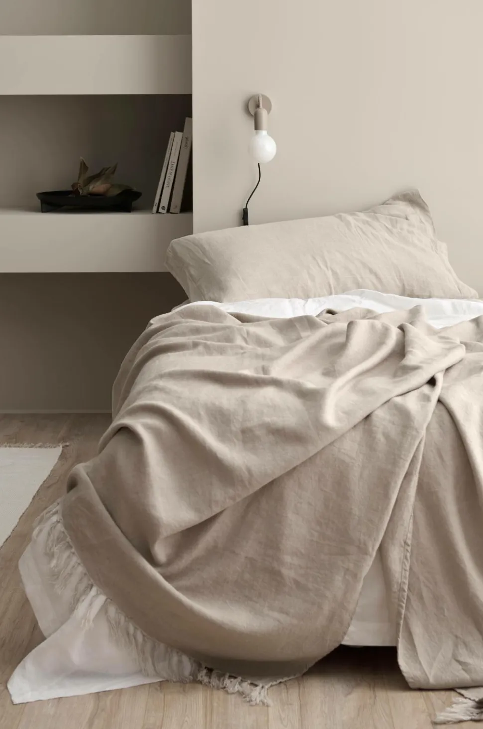 Ellos Home Sengetæppe Kiyoko i vasket hør