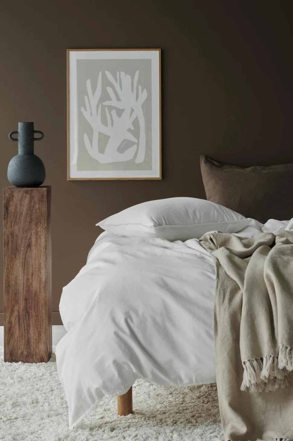 Ellos Home Sengetæppe Kiyoko i vasket hør