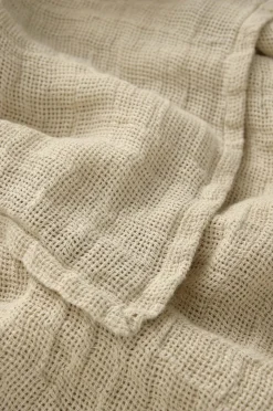 Ellos Home Sengetæppe Candice Grating i vasket linned