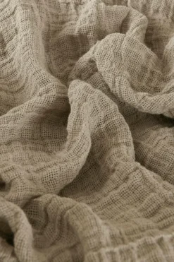 Ellos Home Sengetæppe Candice Grating i vasket linned