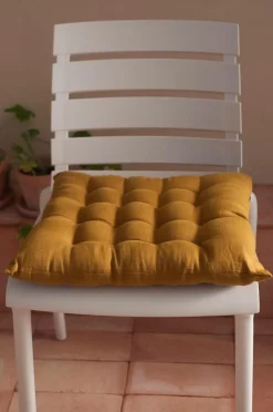 Ellos Home Siddehynde Candice af vasket hør, 40x40x5 cm