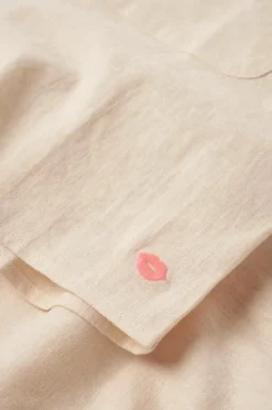 Ellos Home Skjorte Elly Camp Collar i genanvendt halvlinned