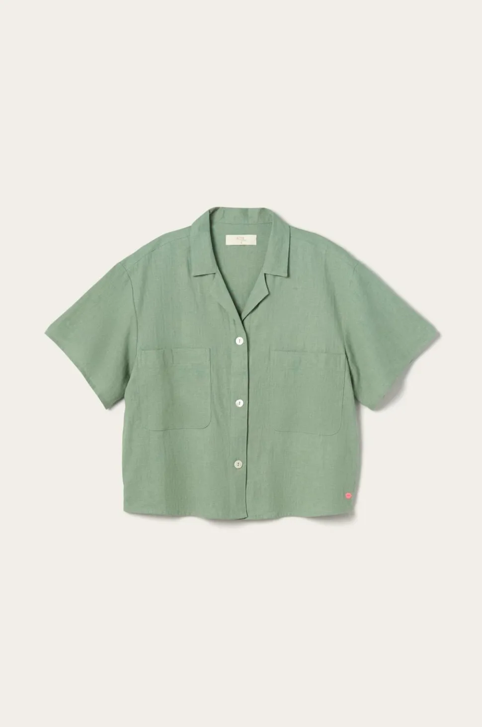 Ellos Home Skjorte Elly Camp Collar i genanvendt halvlinned