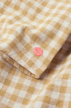 Ellos Home Skjorte Elly Check Camp Collar i genanvendt halvlinned