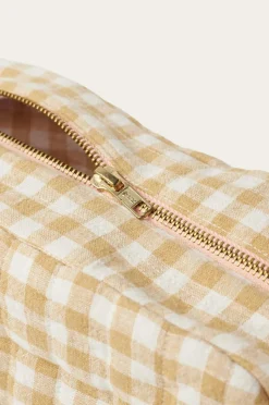 Ellos Home Toilettaske Elly Check i genanvendt halvlinned