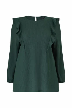 Ellos Plus collection Top med volanter og ballonærmer