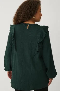 Ellos Plus collection Top med volanter og ballonærmer