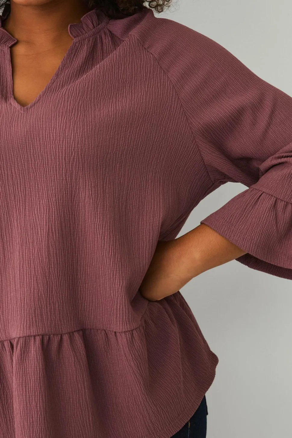 Ellos Plus collection Top i struktureret jersey