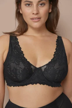 Ellos Plus collection Uforet bh med bøjler i blonder