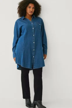 Ellos Plus collection Lang cowboyskjorte