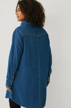 Ellos Plus collection Lang cowboyskjorte