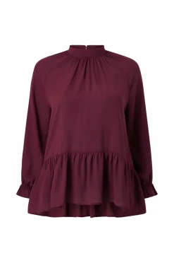 Ellos Plus collection Chiffonbluse med flæser