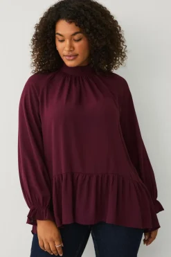 Ellos Plus collection Chiffonbluse med flæser