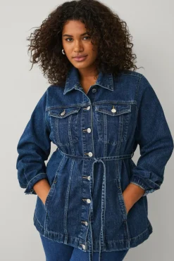 Ellos Plus collection Cowboyjakke med bindebælte