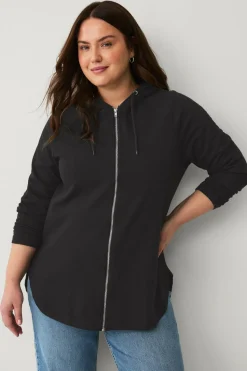 Ellos Plus collection Sweatshirt med hætte og lynlås