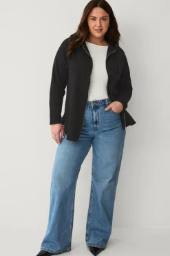 Ellos Plus collection Sweatshirt med hætte og lynlås