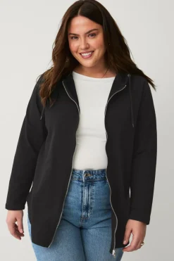 Ellos Plus collection Sweatshirt med hætte og lynlås