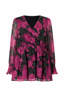 Ellos Plus collection Tunika i chiffon med ballonærme