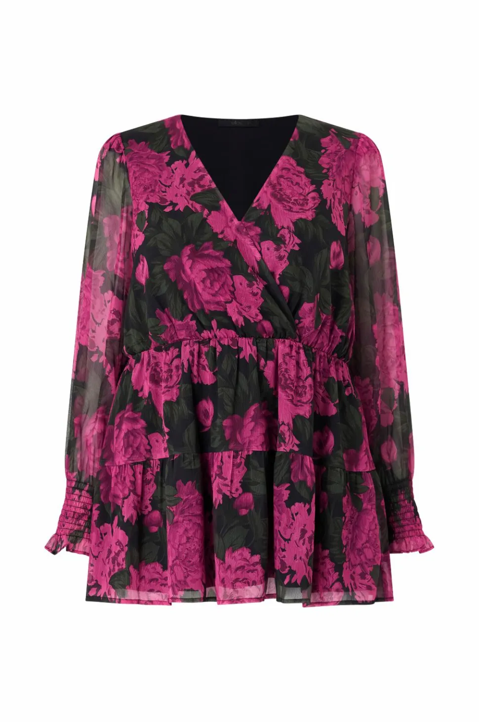 Ellos Plus collection Tunika i chiffon med ballonærme