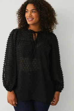 Ellos Plus collection Vid bluse med ballonærmer