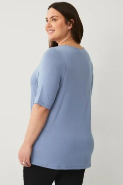 Ellos Plus collection Blød top med bådhals