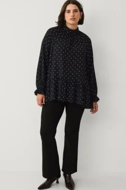 Ellos Plus collection Chiffonbluse med flæser