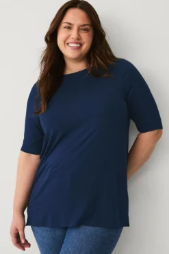 Ellos Plus collection Blød top med bådhals