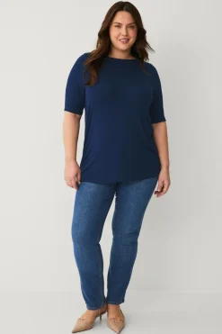 Ellos Plus collection Blød top med bådhals